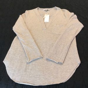 NWT Raw edge striped tunic, Size small